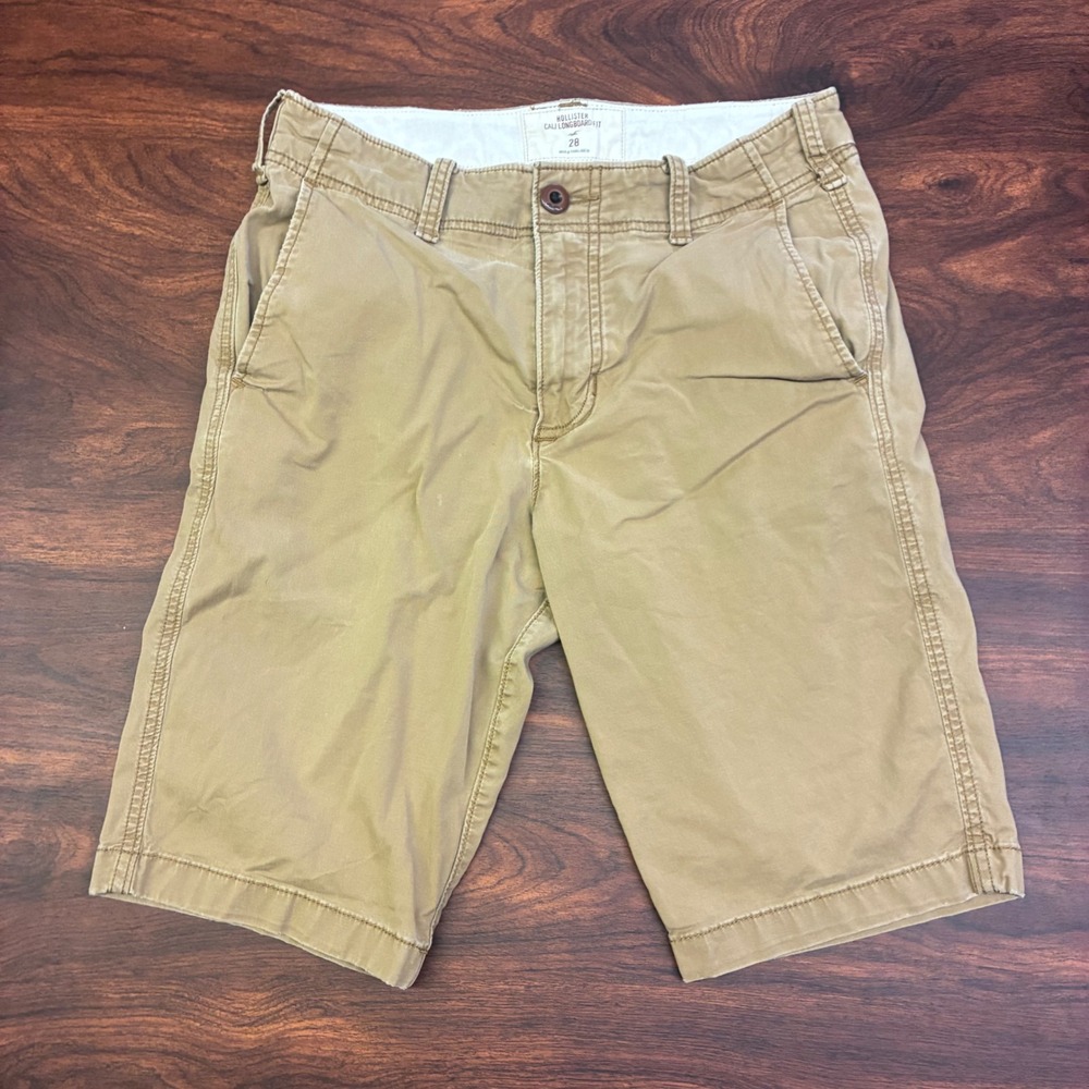 Hollister Chino‎ Shorts Mens 28 Tan Cali Longboard Fit Khaki Flat Front